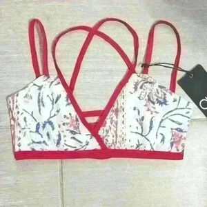 💥 Host Pick 💥 CHASER | Red/White/Blue Crossover Floral Bikini Top  Size